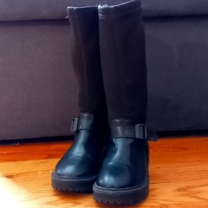 Girls zara boots all black size 29